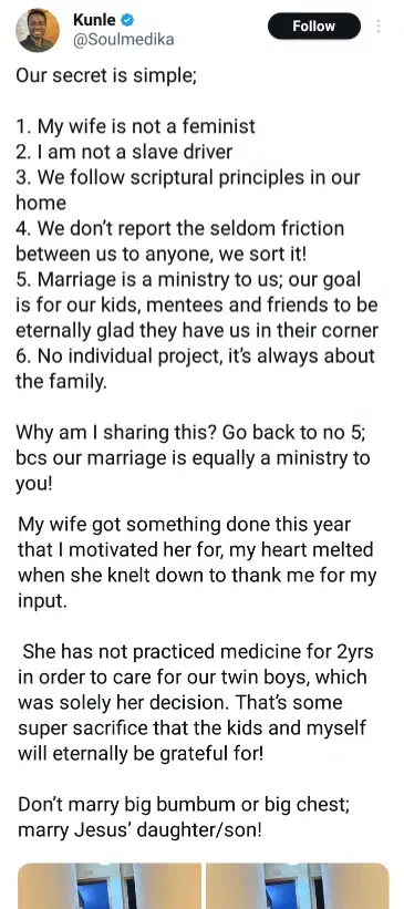 'My marriage magic' - Nigerian man shares secrets behind his successful marriage