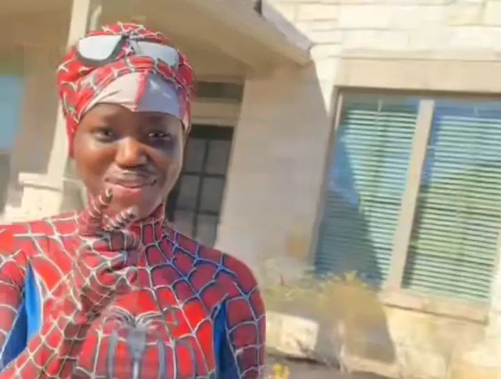 'This spider woman get nyansh' - Lady causes stir as she twerks, showcases impressive dance moves in Spider-Man suit