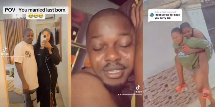 Nigerian wife posts video of husband crying because he's hungry