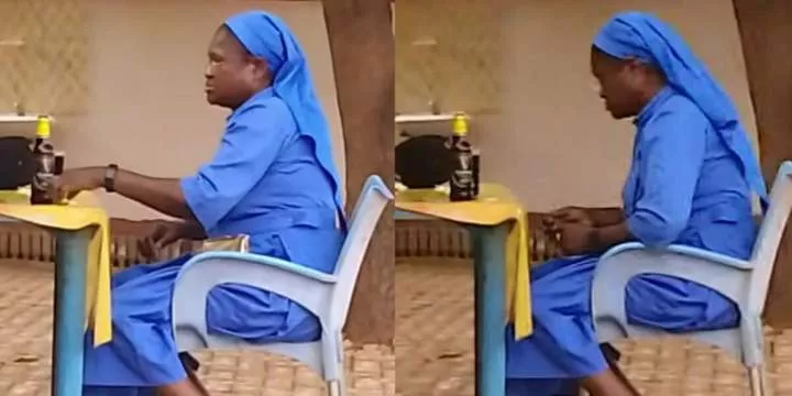 Reverend sister is spotted drinking beer in public, netizens kick