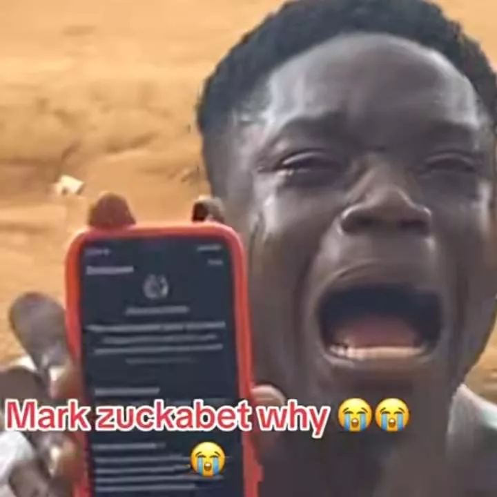 Yahoo boy bursts into tears as Facebook bans his account