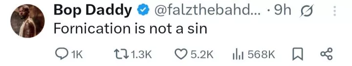 Fornication Is Not a Sin - Singer, Falz