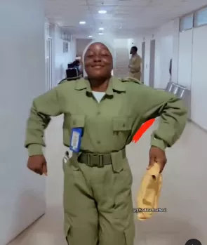 Corper celebrates as 'senate president' allegedly gifts her N1M