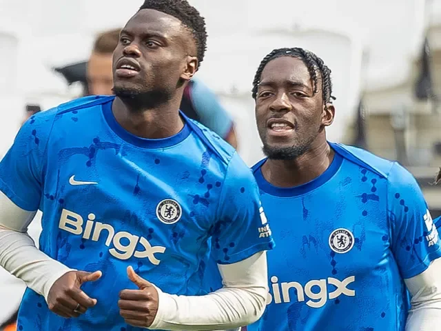 Chelsea's Axel Disasi and Benoit Badiashile pictured on September 21, 2024