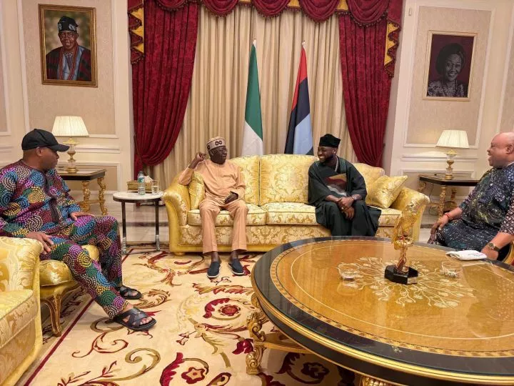 Singer, Davido Visits President Tinubu Alongside His Father Dr. Adeleke And Uncle Governor, Adeleke (Photos)