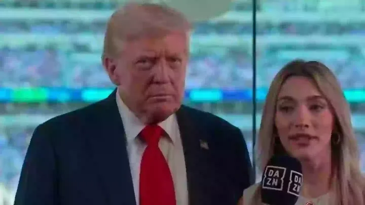 Donald Trump slammed for 'absurd' interview after bizarrely gatecrashing Chelsea's Club World Cup trophy lift Donald Trump slammed for 'absurd' interview after bizarrely gatecrashing Chelsea's Club World Cup trophy lift