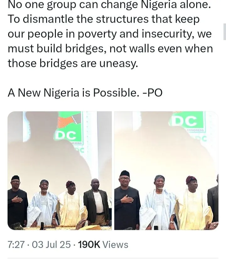 ADC coalition will put Nigerians first - Peter Obi