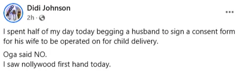 Drama as man refuses to sign consent form for his wife to undergo C-section