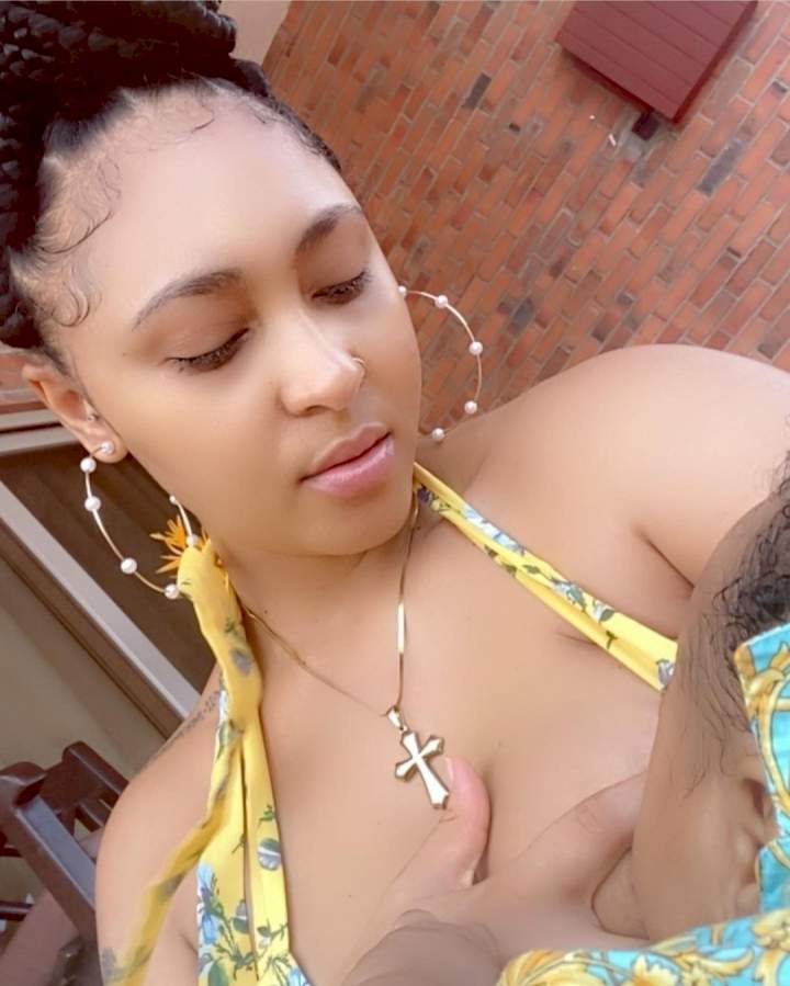 Rosy Meurer shares breastfeeding photo alongside photos of her bonding with her newborn son