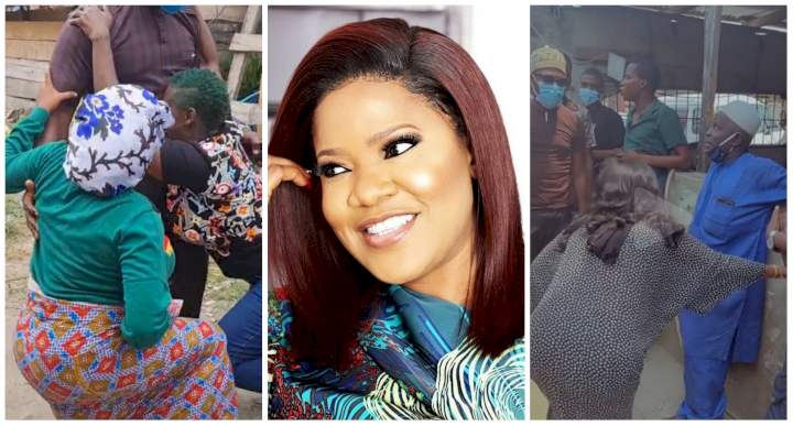 'Knee no Dey pain you?' - reactions as Toyin Abraham's show respect to elders in new video