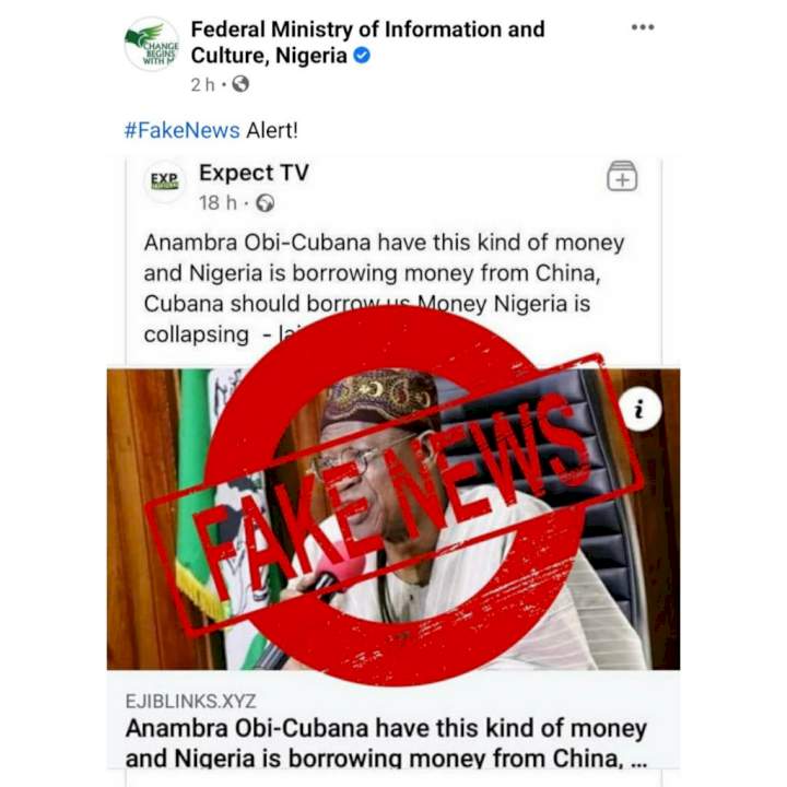 Federal Govt of Nigeria denies asking Obi Cubana for loan