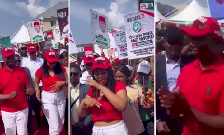 Regina Daniels and hubby, Ned Nwoko thrill guests with 'Buga' dance moves in Delta (Video)