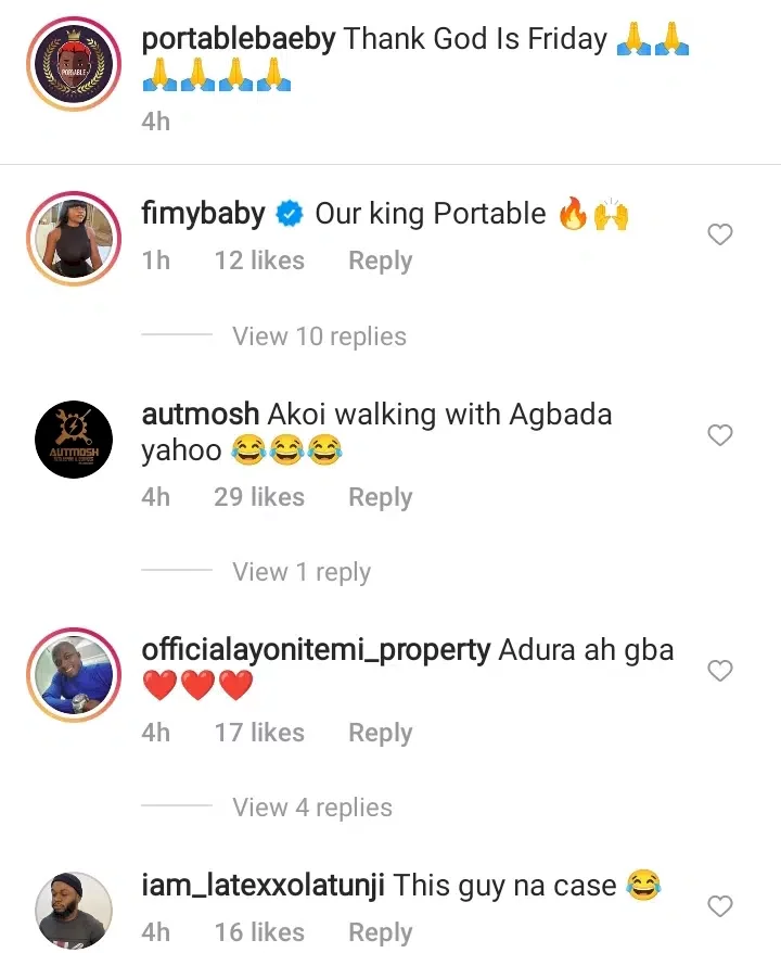 'Why are you gentle lately?' - Reactions as Portable hits the streets wearing Agbada, shares money to roadside beggars (Video)