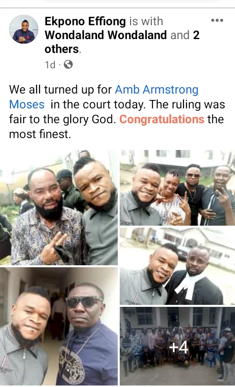 Friends celebrate as court grants bail to Nollywood actor Moses Armstrong after being detained for allegedly raping minor 