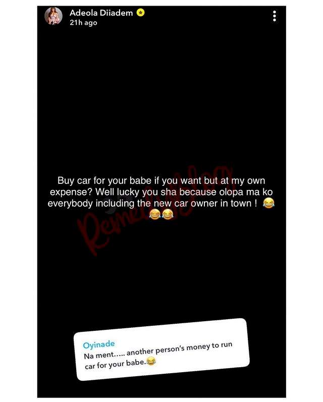 Adeola Diiadem shares experience with ex-boyfriend who woke her up at 6am to borrow N3M to buy car for girlfriend