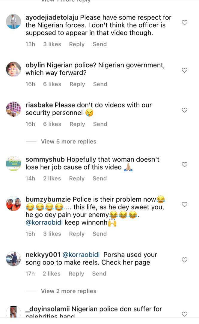 'Can you do this in the US?' - Nigerians lambaste dancer, Korra Obidi for twerking in front of her Police escorts (VIDEO)