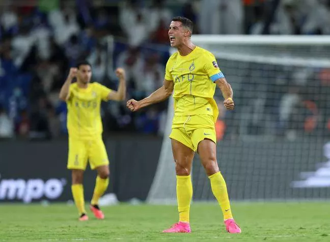 Ronaldo celebrating his second goal in the final. (Credit: Getty Images)