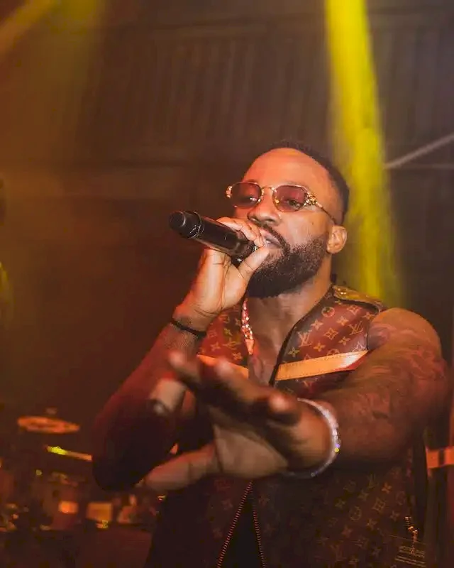 Moment Iyanya pushes fan off stage for slapping him with money (Video)