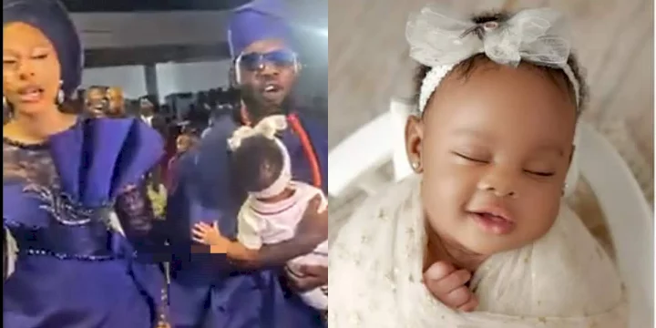 Moment AY and wife, Mabel dance ecstatically to the altar during their baby's dedication in church (Video)