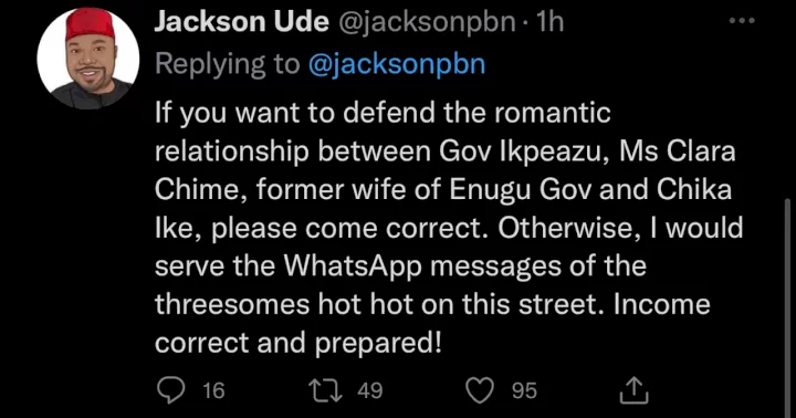 Abia governor, Okezie Ikpeazu called out over romantic relationship with Chika Ike and ex-wife of former Enugu State governor, Clara; bought a car for actress