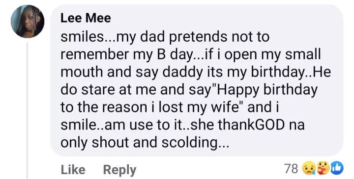 Woman shares hurtful words her father tells her on her birthday