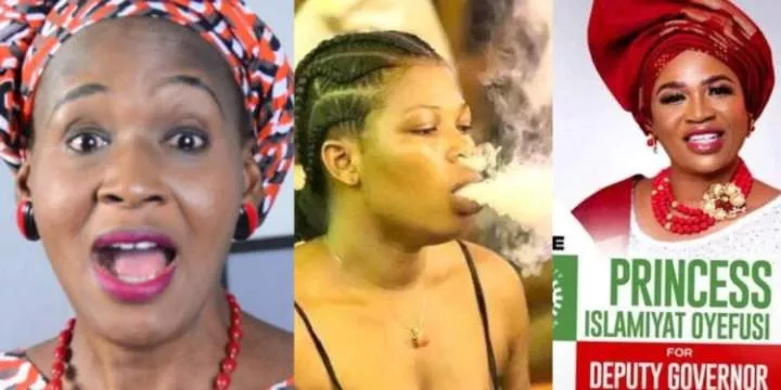 Mixed reactions as Kemi Olunloyo shares alleged old photo of Lagos deputy governorship candidate smoking
