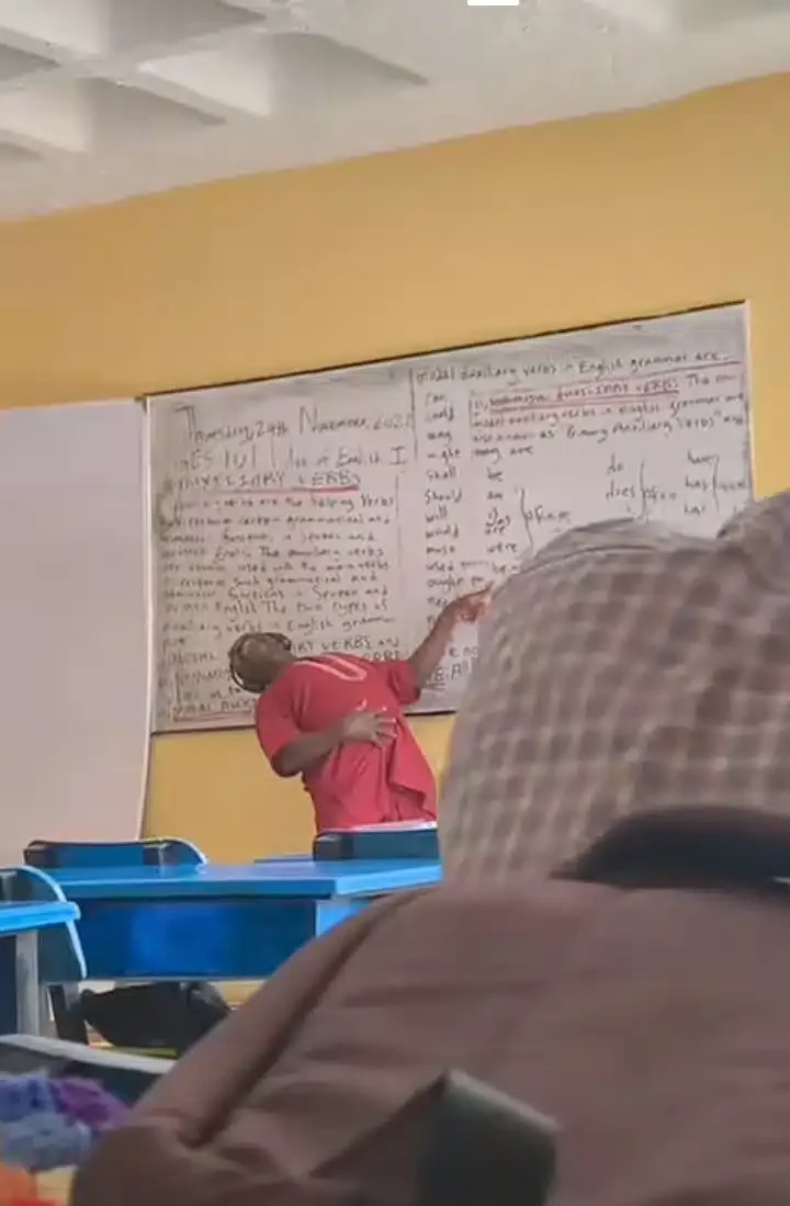 'Wetin dey happen' - Students perplexed over lecturer's strange display