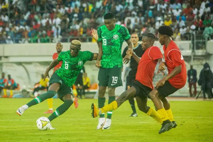 Osimhen and Awoniyi in action against Sao Tome and Principe