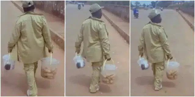 NYSC member causes buzz as she hawks meat pie on expressway, Video trends