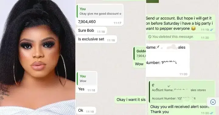 'A whole mummy of Lagos' - Bobrisky's leaked chat with jeweller stirs reactions