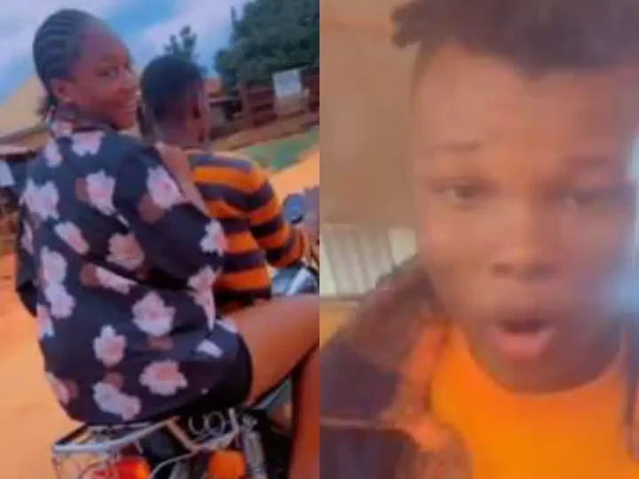 'I get doings, forget say I dey on bike' - Nigerian man toasts fine lady on another bike (video)