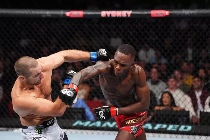 Strickland kept Adesanya on his heels as the champion refused to let his hands go in exchanges. Image Credit - X/UFC