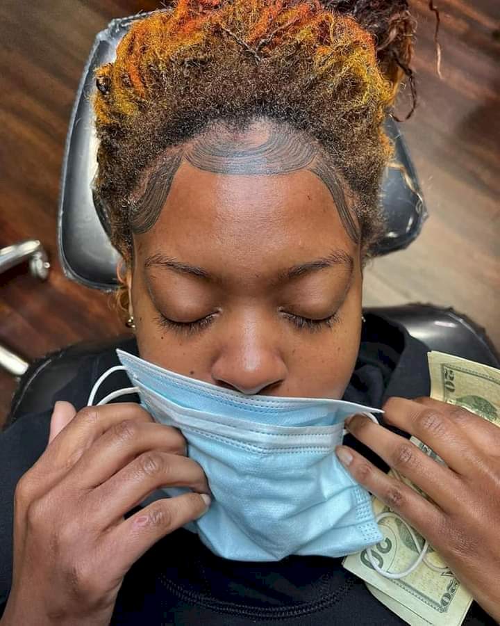 Woman trends after tattooing baby hairs to her forehead