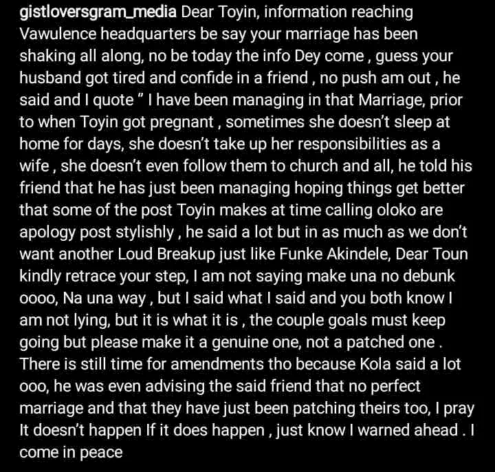 'She doesn't sleep at home for days' - More details about Toyin Abraham's alleged marital crisis surface