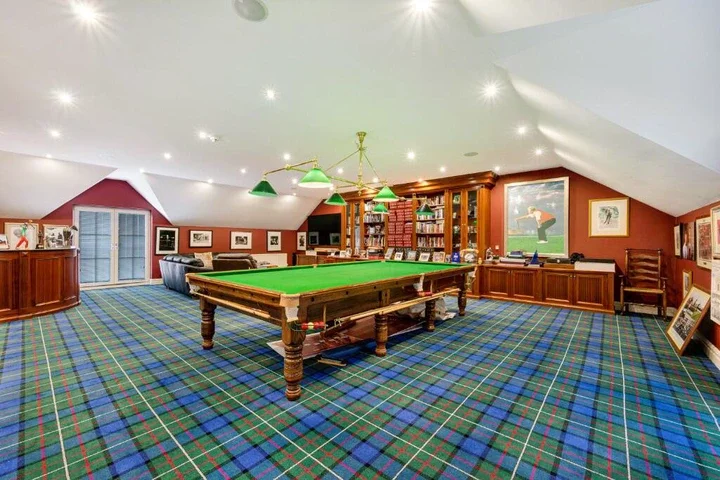 The games room also features the 'Ferguson clan' tartan