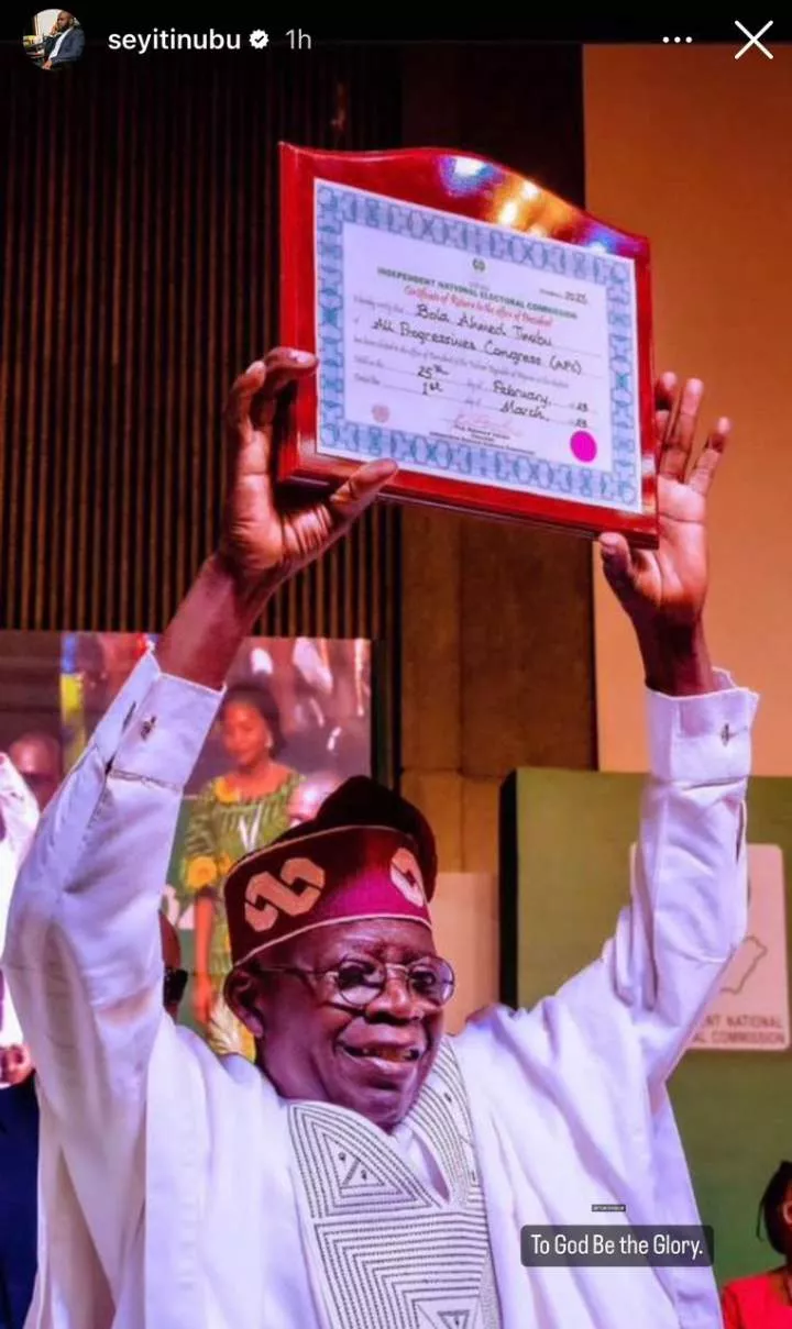 To God be the glory - Seyi Tinubu celebrates after his dad, President Tinubu's victory at the Supreme court
