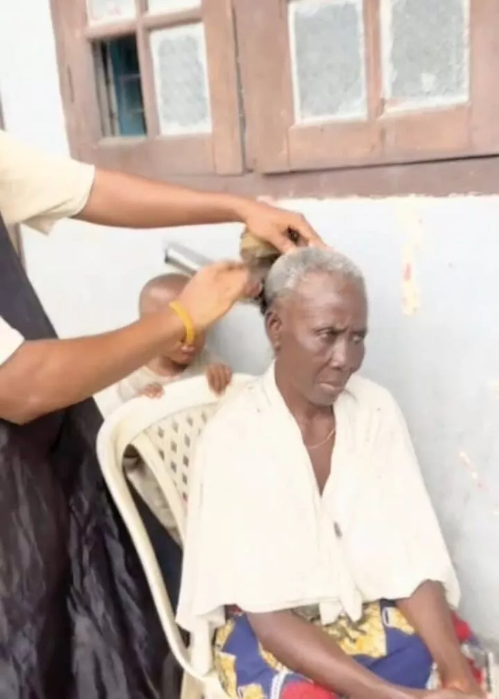 Young barber gives grandmother a youthful transformation