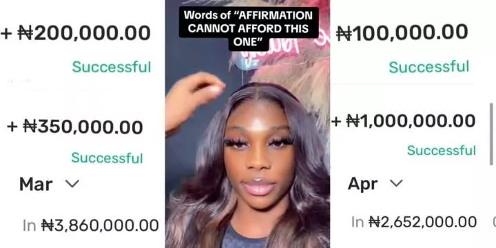 Nigerian lady gets millions, shares testimonies of 3-month relationship success with credit alert screenshots