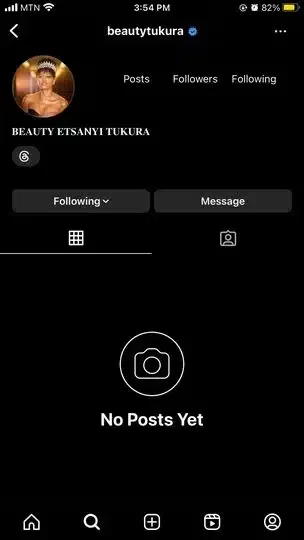 Beauty Tukura leaves disturbing message, deactivates accounts