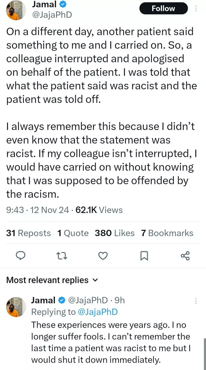 Nigerian man shares what happened after a white patient was racist to him but he didn