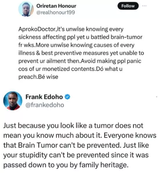 Media Personality, Frank Edoho Drags X User Who Called Out Popular Influencer, Aproko Doctor