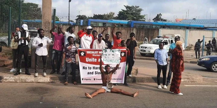 Protesters at Gani Fawehinmi Park, Ojota, Lagos.