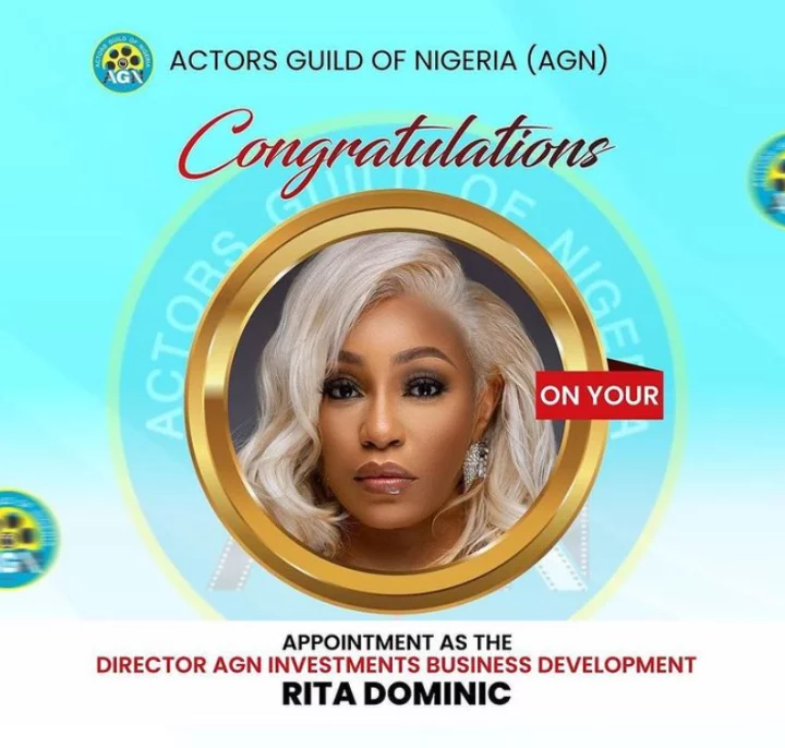 Rita Dominic appointed director at Actors Guild of Nigeria