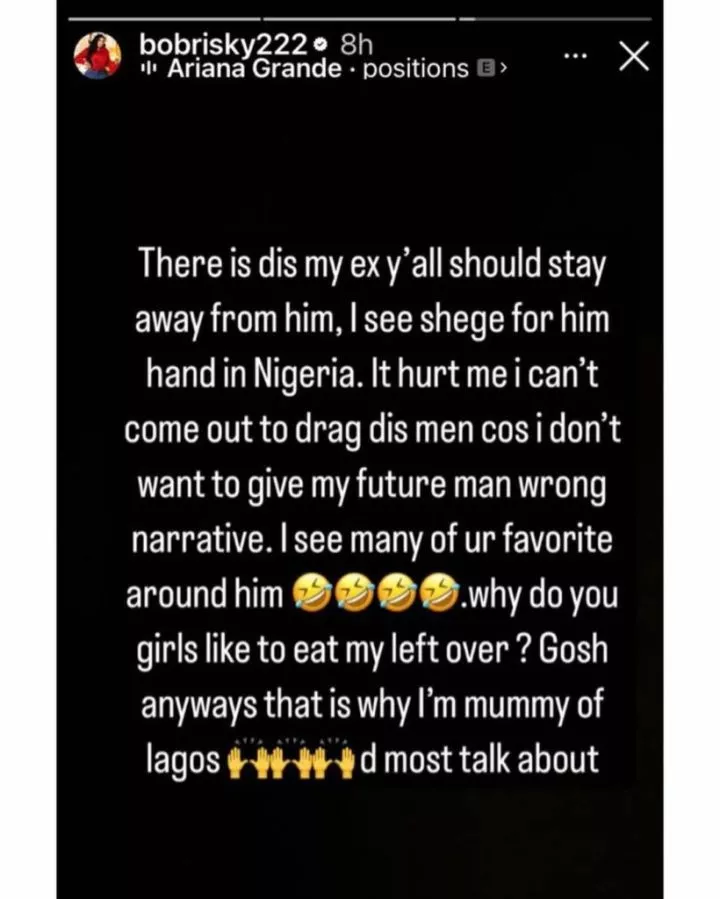 'Leave me alone' - Bobrisky tells estranged boyfriend following breakup