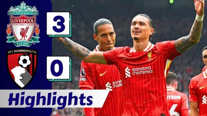 Liverpool 3 - 0 Bournemouth (Sep-21-2024) Premier League Highlights