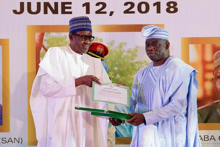Buhari Officially Confers GCFR Title On MKO Abiola - SIGNAL