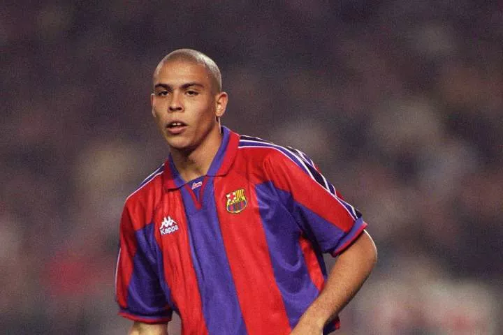 Ronaldo in action for Barcelona in 1997