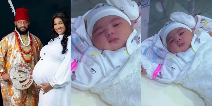 Yul Edochie joyfully reveals face of his newborn daughter, Universe
