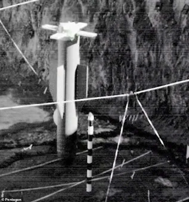 A video shows a Massive Ordnance Penetrator (MOP) 'buster bunker' bomb just before hitting a target during a Pentagon test