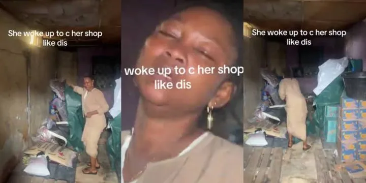 Businesswoman cries as thieves steal all bags of rice offloaded a day before Businesswoman cries as thieves steal all bags of rice offloaded a day before